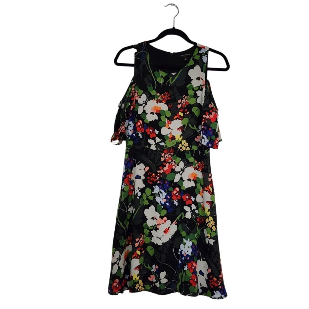 Banana Republic Floral Cold-Shoulder A-line Dress Size 2 Like New